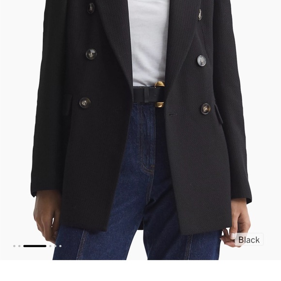 REISS. Double breasted navy twill blazer pristine condition - size 8 - Picture 4 of 10